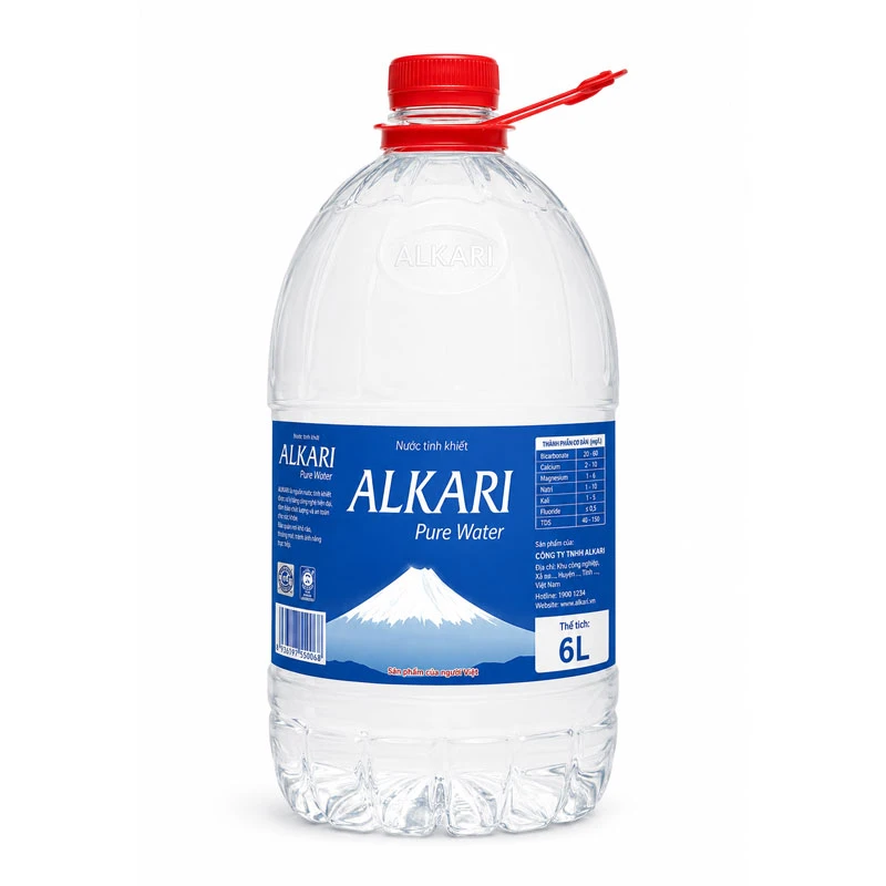 Nước tinh khiết Alkari (6L không vòi x2)
